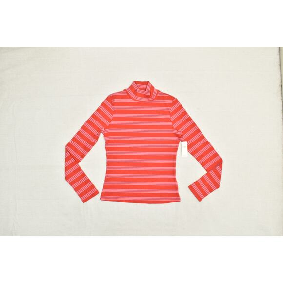 Maeve Anthropologie Sweater Womens Small Pink Striped Turtleneck Long Sleeve Top - Picture 1 of 8